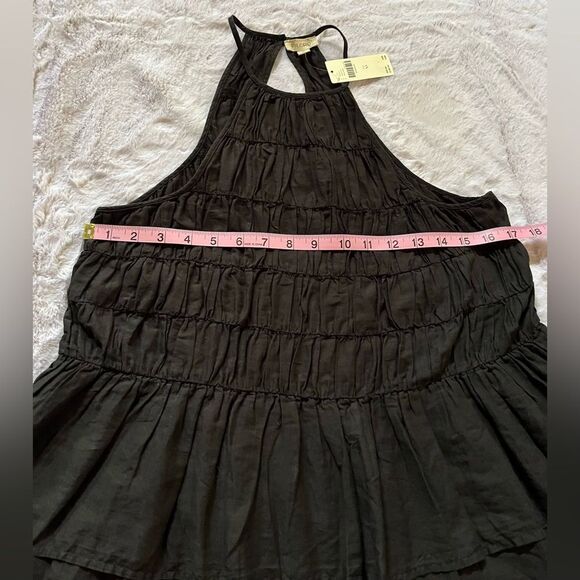 Anthropologie Pilcro Ruffled Sleeveless 100% Cotton Black Top XS MSRP $90 NWT - Picture 4 of 6